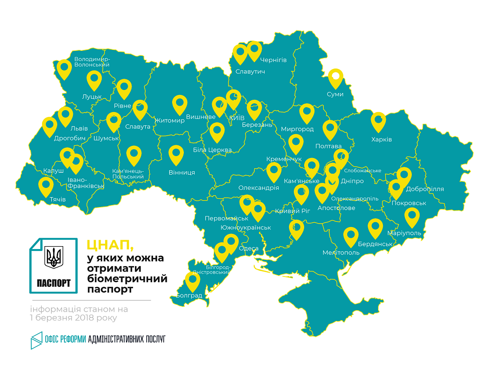 Уже у 75 ЦНАП можна отримати послуги із оформлення біометричних паспортів
