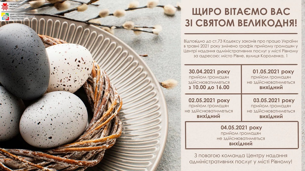 Щиро вітаємо Вас зі святом Великодня!