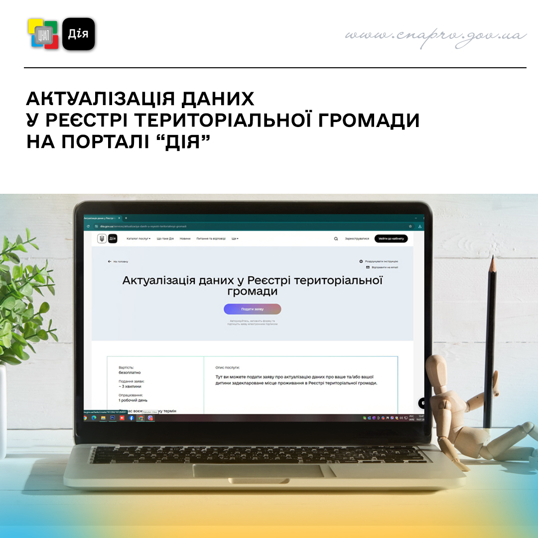 Актуалізація даних у Реєстрі територіальної громади на порталі 