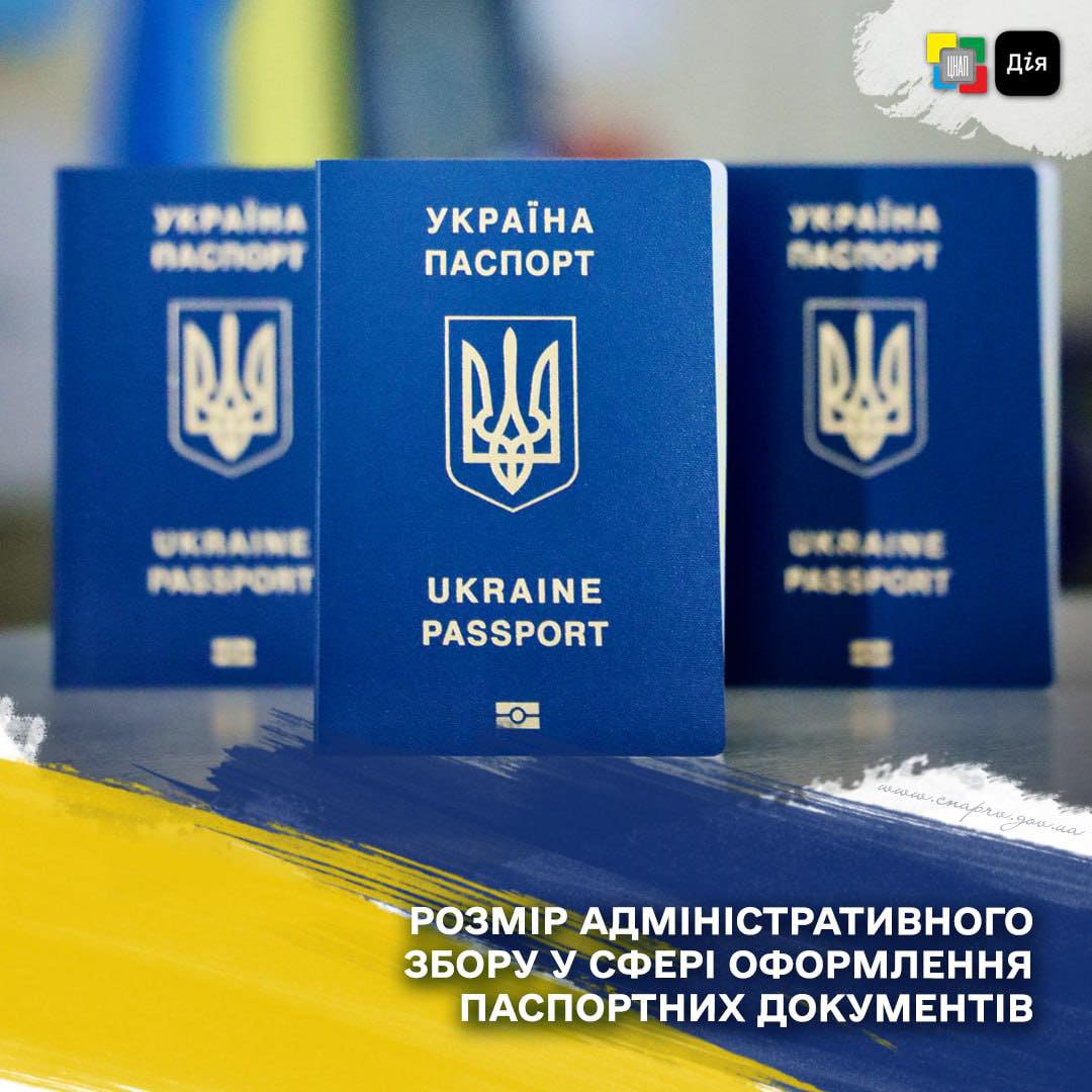 Розмір адміністративного збору у сфері оформлення паспортних документів