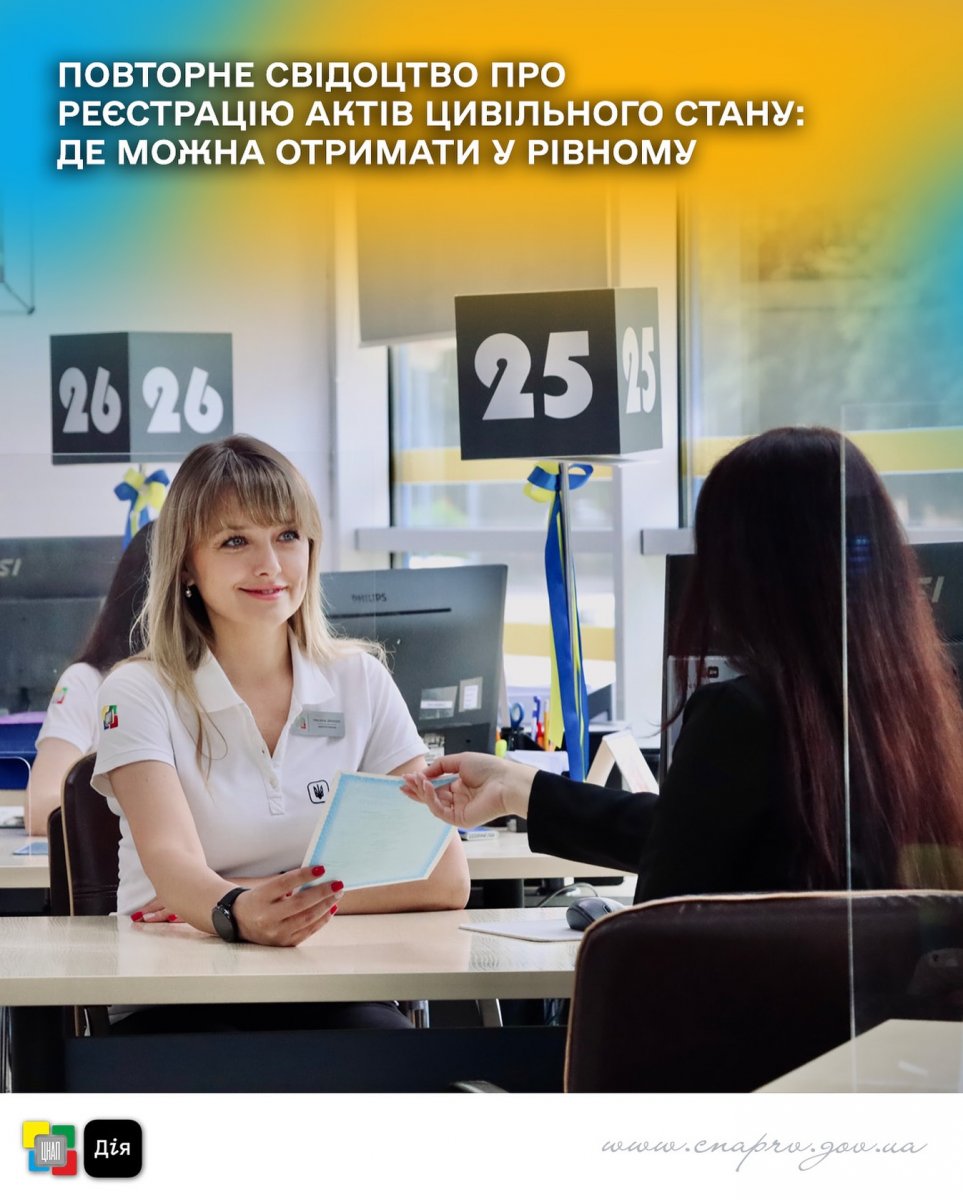 Працівник передає документ клієнту