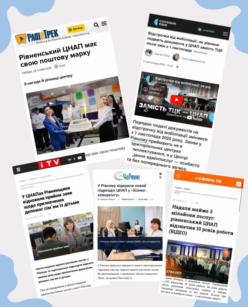 Різні новини про ЦНАП в інтернеті